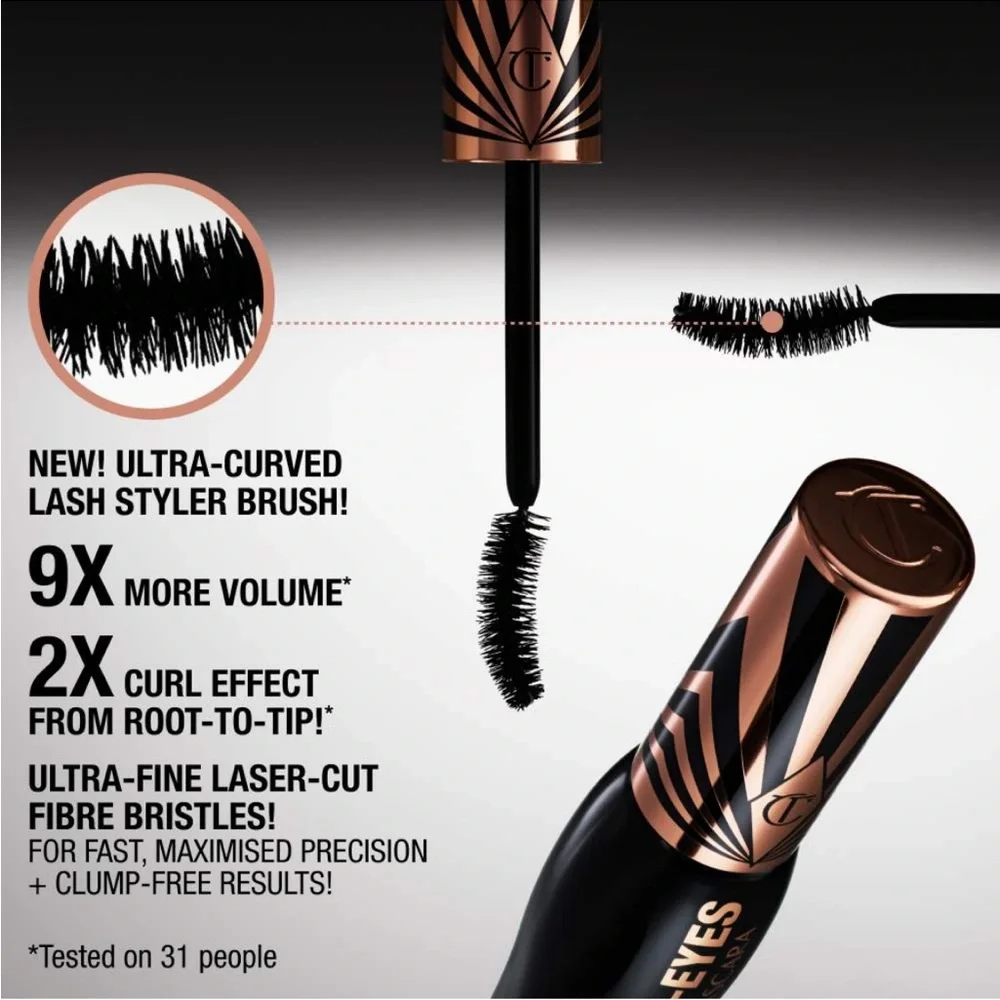 4/$30 Sale Charlotte Tilbury✨Exagger-Eyes Volumizing Curling Mascara Sample NWOB